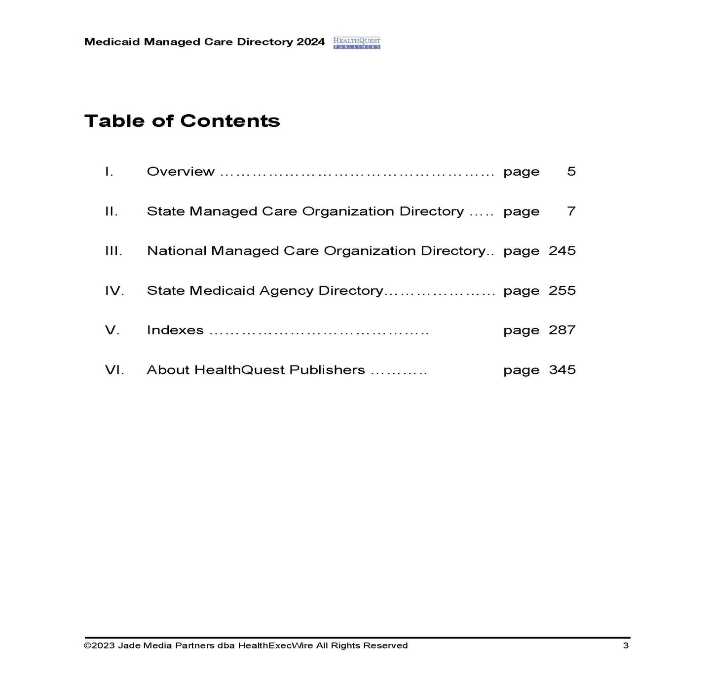 Medicaid Managed Care Directory 2024