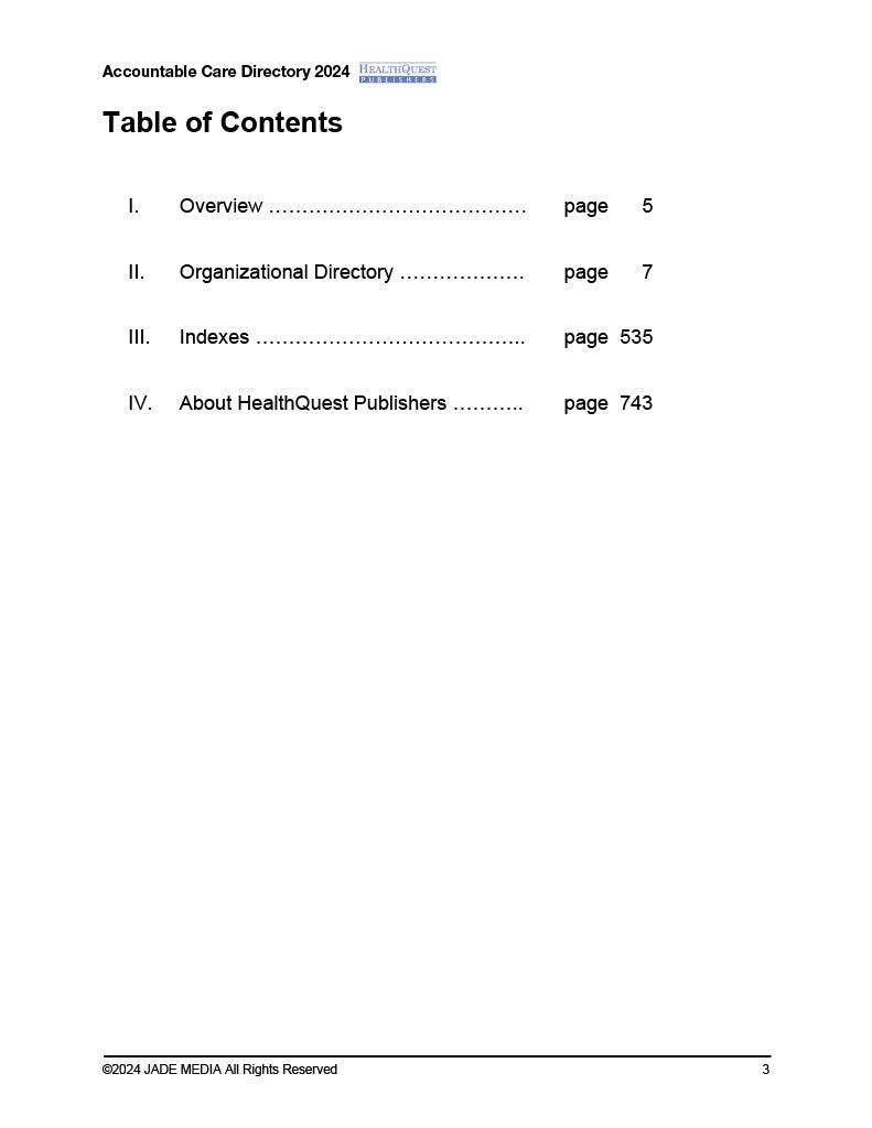 Accountable Care Directory 2024