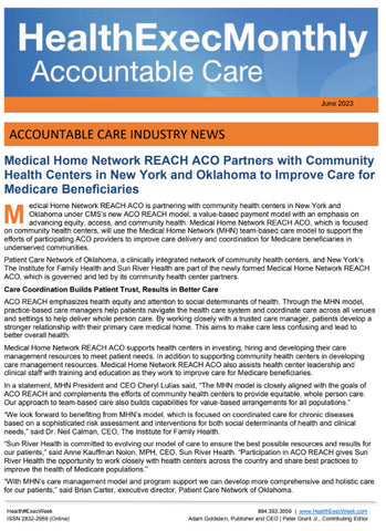Health Exec Monthly: Accountable Care