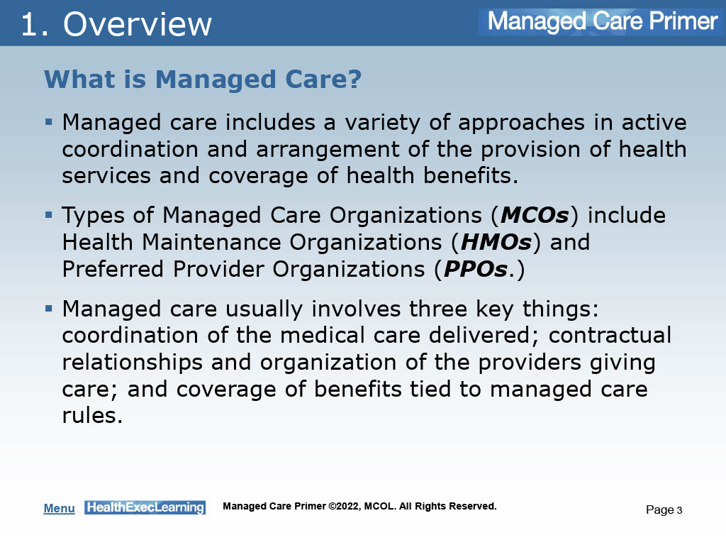 HealthExec Learning: Managed Care Primer