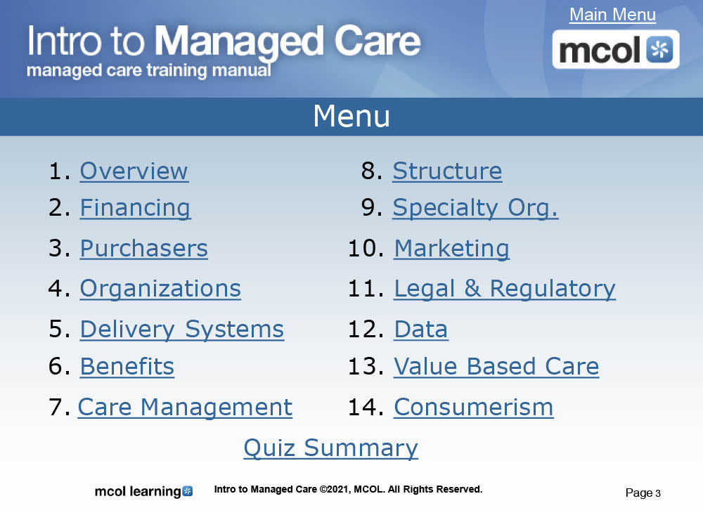 Managed Care Training Manual - Version 18